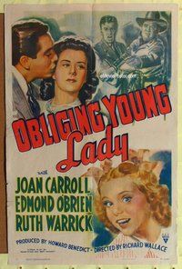 s490 OBLIGING YOUNG LADY one-sheet movie poster '42 Joan Carroll, O'Brien