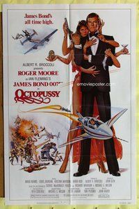 s491 OCTOPUSSY one-sheet movie poster '83 Roger Moore as James Bond!