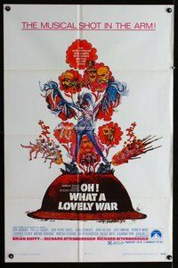 s494 OH WHAT A LOVELY WAR one-sheet movie poster '69 cool Kossin artwork!
