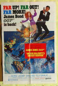 s497 ON HER MAJESTY'S SECRET SERVICE style B one-sheet movie poster '70 Bond