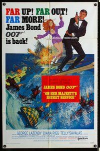 s496 ON HER MAJESTY'S SECRET SERVICE int'l one-sheet movie poster '70 Bond