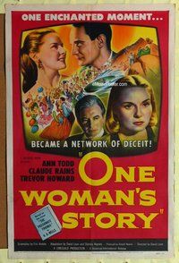 s513 PASSIONATE FRIENDS one-sheet movie poster '49 Lean, 1 Woman's Story!