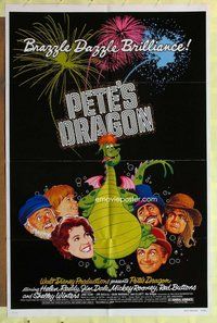 s523 PETE'S DRAGON one-sheet movie poster '77 Walt Disney, Helen Reddy