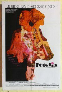 s524 PETULIA one-sheet movie poster '68 Julie Christie, George C. Scott