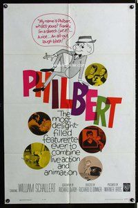 s526 PHILBERT one-sheet movie poster '63 William Schallert, rare cartoon!