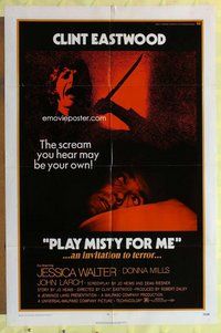 s532 PLAY MISTY FOR ME one-sheet movie poster '71 classic Clint Eastwood!
