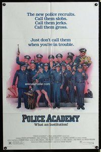 s535 POLICE ACADEMY one-sheet movie poster '84 Drew Struzan artwork!