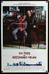 s538 POPE OF GREENWICH VILLAGE one-sheet movie poster '84 Roberts, Rourke