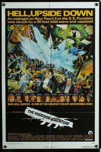s539 POSEIDON ADVENTURE 1sh movie poster '72 Hackman, Kunstler art!