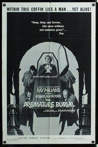 s543 PREMATURE BURIAL one-sheet movie poster R67 Edgar Allan Poe, Corman