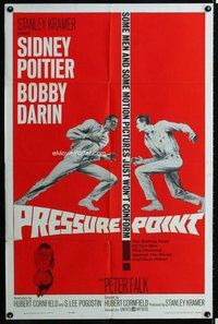 s544 PRESSURE POINT one-sheet movie poster '62 Sidney Poitier, Bobby Darin