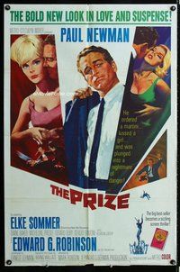 s551 PRIZE one-sheet movie poster '63 Paul Newman, sexy Elke Sommer!