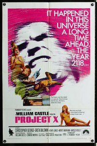 s554 PROJECT X one-sheet movie poster '68 William Castle, Chris George