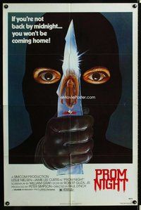 s556 PROM NIGHT one-sheet movie poster '80 Jamie Lee Curtis, horror!