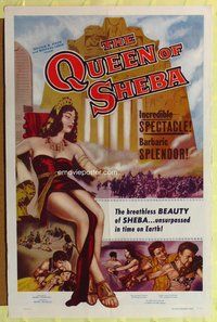 s564 QUEEN OF SHEBA one-sheet movie poster '53 Italian Biblical epic!