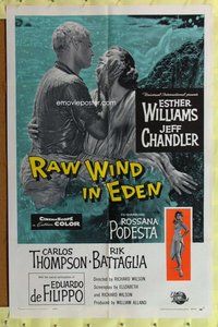 s573 RAW WIND IN EDEN one-sheet movie poster '58 Esther Williams, Chandler