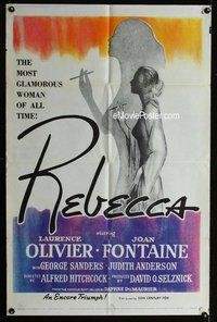 s575 REBECCA one-sheet movie poster R56 Hitchcock, Olivier, Joan Fontaine