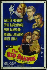 s577 RED DANUBE one-sheet movie poster '49 Janet Leigh, Angela Lansbury