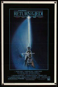s586 RETURN OF THE JEDI one-sheet movie poster '83 George Lucas classic!