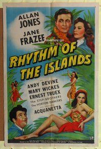 s591 RHYTHM OF THE ISLANDS one-sheet movie poster '43 sexy Acquanetta!