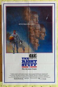 s595 RIGHT STUFF one-sheet movie poster '83 first astronauts, Tom Jung art!