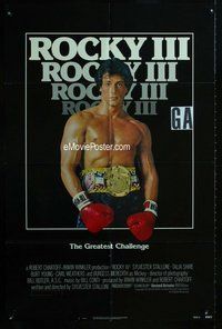 s602 ROCKY III one-sheet movie poster '82 Sylvester Stallone, Mr. T, boxing!