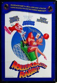 s605 ROLLERCOASTER RABBIT DS one-sheet movie poster '90 Roger Rabbit