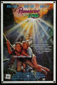 s606 ROMANCING THE STONE one-sheet movie poster '84 Robert Zemeckis