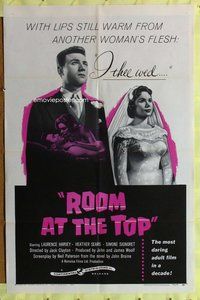 s608 ROOM AT THE TOP one-sheet movie poster '59 Laurence Harvey, Sears