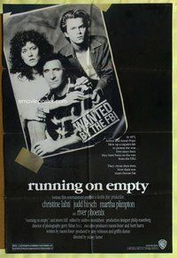 s617 RUNNING ON EMPTY one-sheet movie poster '88 River Phoenix, Hirsch
