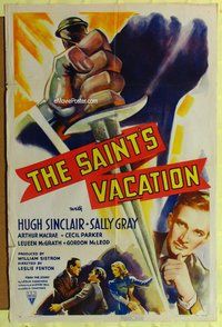 s621 SAINT'S VACATION one-sheet movie poster '41 Hugh Sinclair