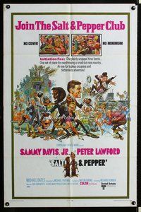 s622 SALT & PEPPER one-sheet movie poster '68 Sammy Davis, Jack Davis art!