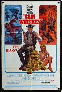 s623 SAM WHISKEY one-sheet movie poster '69 Burt Reynolds, Angie Dickinson