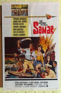 s624 SAMAR one-sheet movie poster '62 George Montgomery, gateway to Hell!