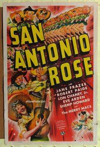s625 SAN ANTONIO ROSE one-sheet movie poster '41 Lon Chaney, Shemp Howard