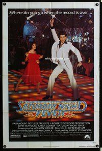 s629 SATURDAY NIGHT FEVER one-sheet movie poster '77 John Travolta dancing!