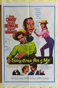 s632 SAY ONE FOR ME one-sheet movie poster '59 Bing Crosby, Debbie Reynolds