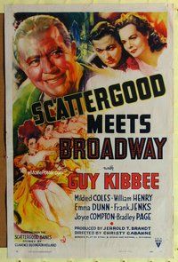 s635 SCATTERGOOD MEETS BROADWAY one-sheet movie poster '41 Guy Kibbee