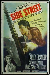 s647 SIDE STREET one-sheet movie poster '50 Farley Granger, O'Donnell