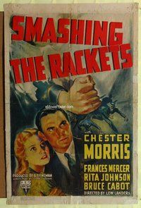 s656 SMASHING THE RACKETS one-sheet movie poster '38 Chester Morris