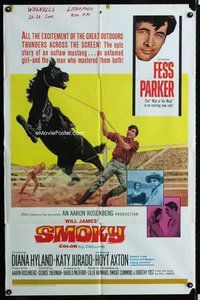 s658 SMOKY one-sheet movie poster '66 Fess Parker, outlaw mustang!