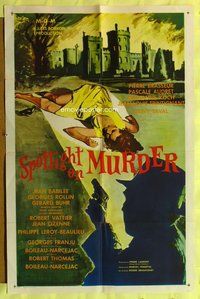 s668 SPOTLIGHT ON MURDER one-sheet movie poster '61 Georges Franju, French!