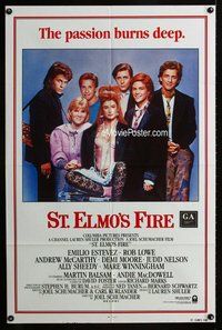 s669 ST ELMO'S FIRE int'l one-sheet movie poster '85 Rob Lowe, Demi Moore
