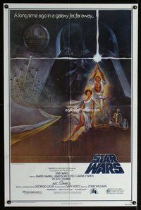 s674 STAR WARS 1sh movie poster '77 George Lucas, Tom Jung art!