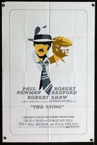 s681 STING one-sheet movie poster '74 different and super rare style!