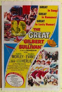 s685 STORY OF GILBERT & SULLIVAN one-sheet movie poster '53 English bio!