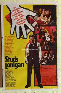 s693 STUDS LONIGAN one-sheet movie poster '60 James T. Farrell, Knight