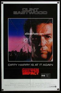s695 SUDDEN IMPACT int'l one-sheet movie poster '83 Eastwood as Dirty Harry