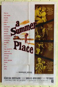 s698 SUMMER PLACE one-sheet movie poster '59 Sandra Dee, Troy Donahue