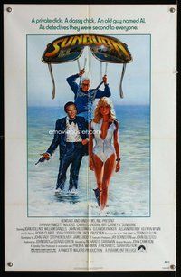 s699 SUNBURN one-sheet movie poster '79 sexy Kane art of Farrah Fawcett!